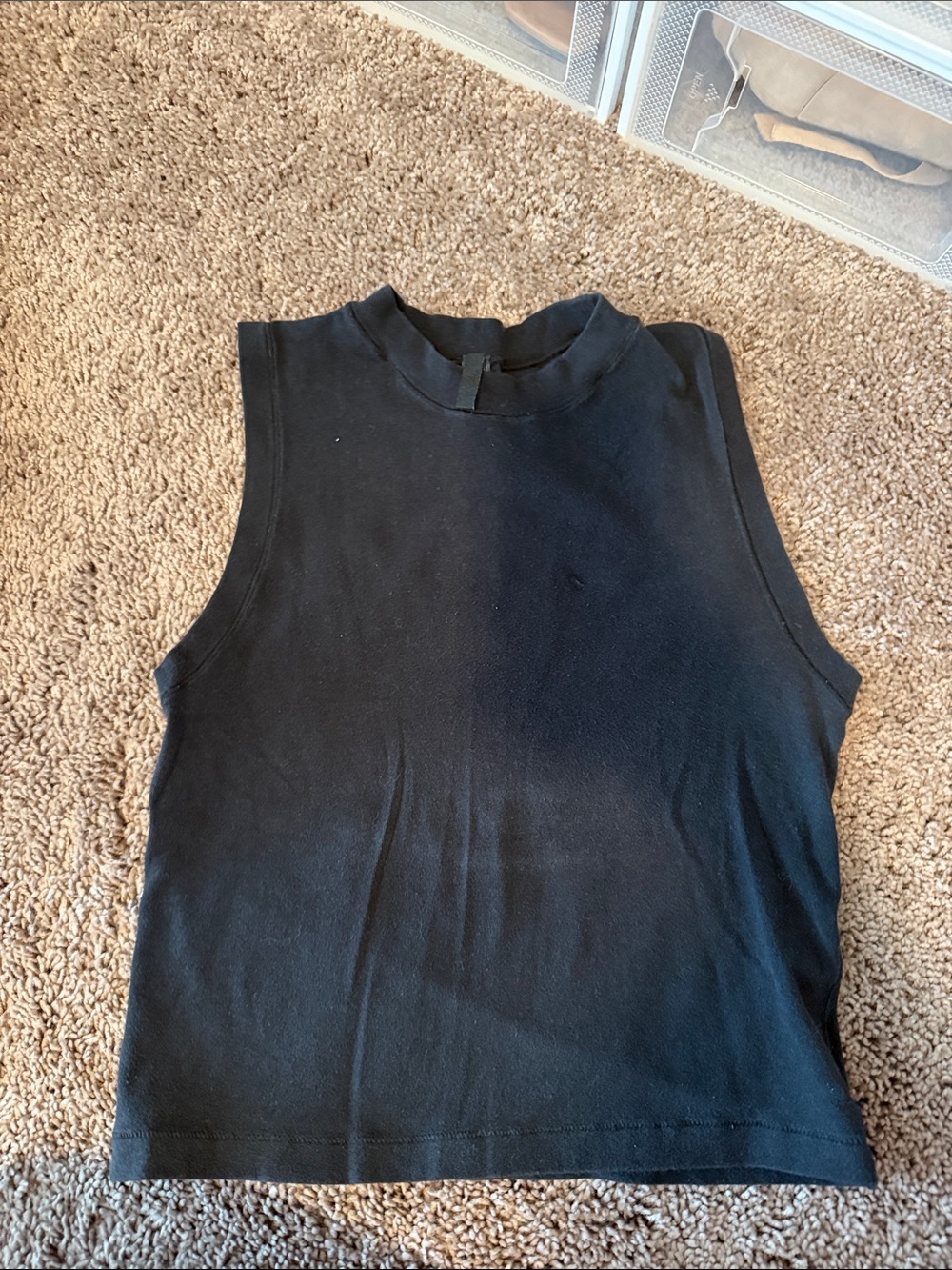 SKIMS Black Sleeveless Mock Neck Tank